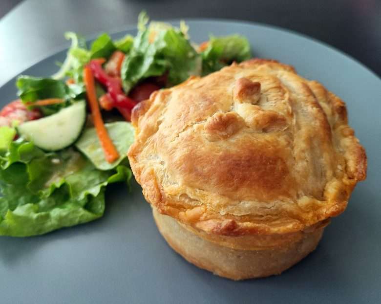 Australia meat pie with salad