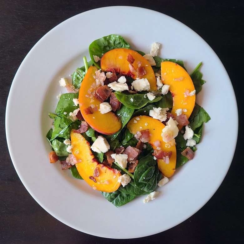 Peach and Spinach Salad
