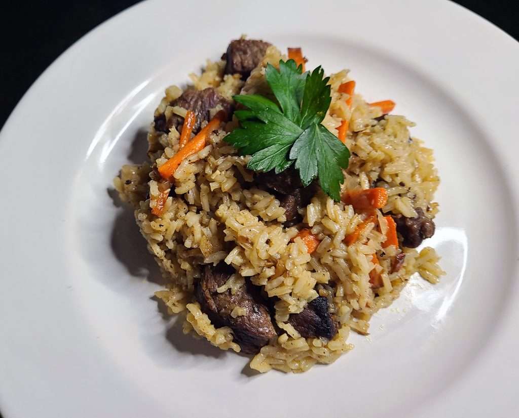 Plov (Rice with Beef, Onion, and Carrot)