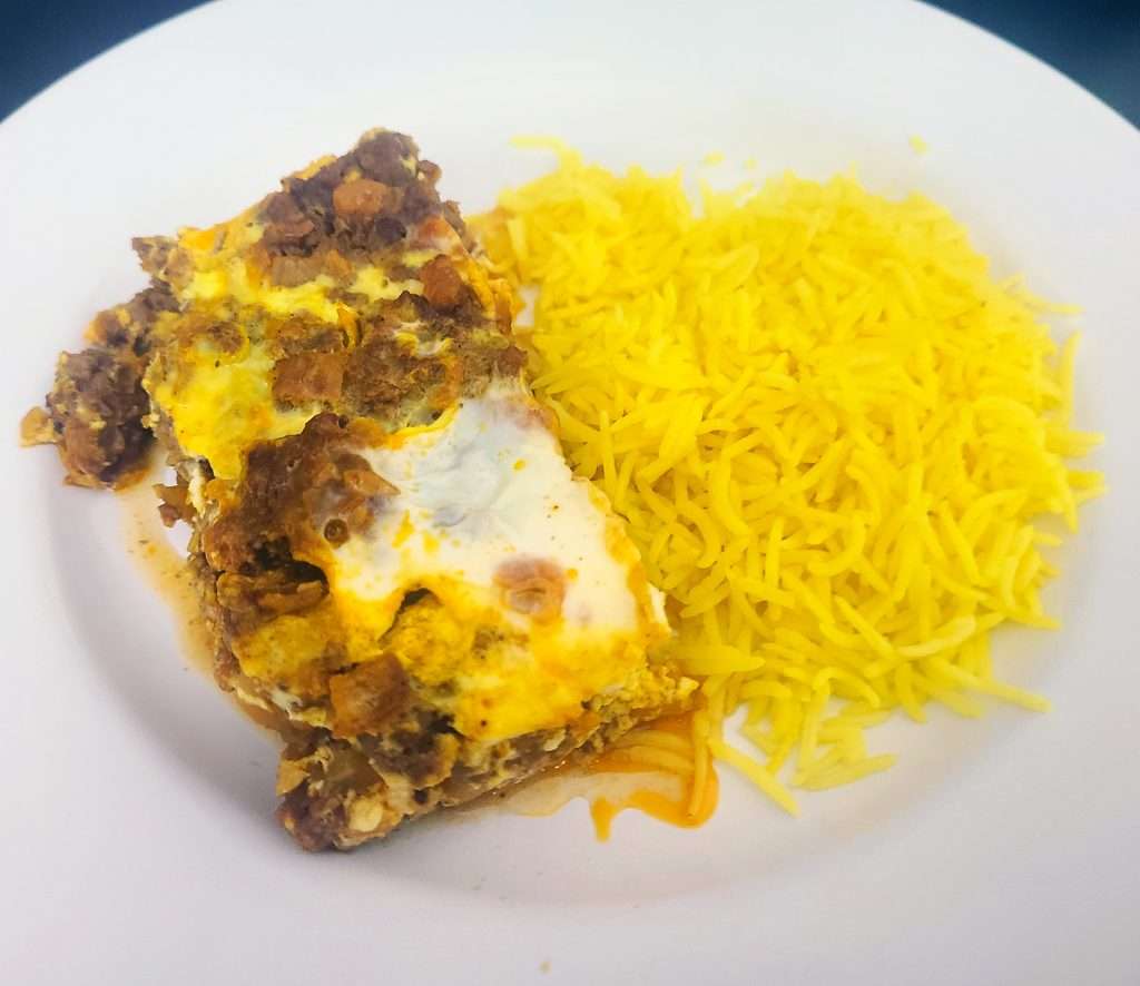 Bobotie (Spiced Beef Casserole with Egg Topping)